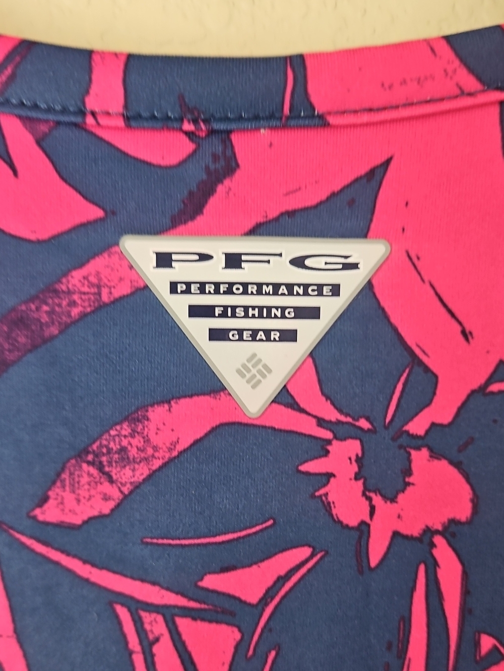 Columbia Sleeveless Tropical Print Shift Dress - Pink & Blue Large - Picture 5 of 6
